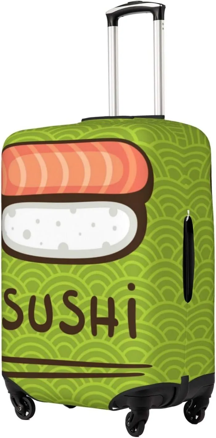 Fresh Sushi Luggage Cover Washable Elasticated Luggage Covers for Suitcase tsa Approved Stylish Dust and Scratch Resistant Luggage Case Protector for Kids and Adults -