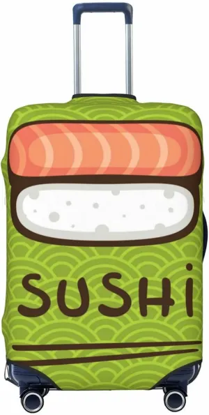 Fresh Sushi Luggage Cover Washable Elasticated Luggage Covers for Suitcase tsa Approved Stylish Dust and Scratch Resistant Luggage Case Protector for Kids and Adults -