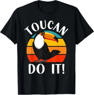 Funny Toucan Do It Tropical Bird Pun Retro Vintage Sunset T-Shirt