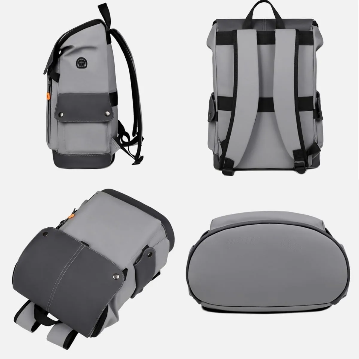 FUNSEED Backpack for Men, Large Capacity Waterproof Laptop Shoulder Backpack for Work Business Travel (Grey)