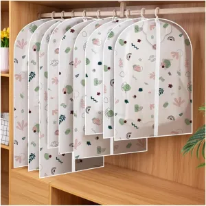 Garment Bags Fresh Printed Clothes Dust Cover, Hanging Bag Clothes Storage Bag, Coat Suit Cover Clothing dust Cover (Color : A, Size : 60 * 80cm)