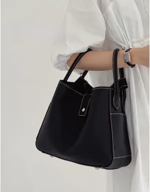 Genuine Leather Shoulder Crossbody Bag Handbag for Women Hobo Personalized Basket Bucket Bag Versatile Large Capacity Chic