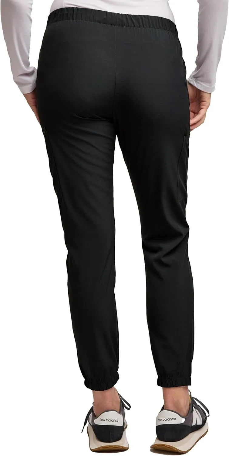 Green Town Scrubs for Women - Jogger Scrub Pant, Cargo Pockets, Stretch Fabric, Drawcord, Easy Care