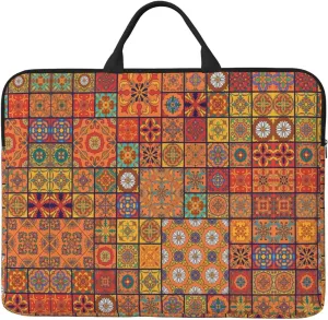 Group of Moroccan Geometric 14in Laptop Case Sleeve Bag  Versatile Shoulder Messenger Briefcase, Designed for Business Travel