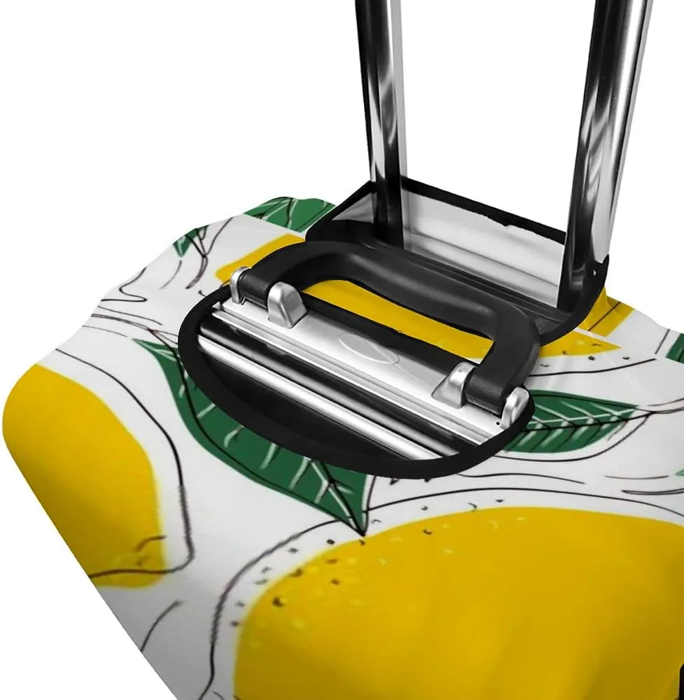Guitong Suitcase Covers Travel Luggage Protector Trolley Luggage Case Washable Safety Fresh Lemons with Leaves Travel Business Kids Men Women Fits 18-32 inch Luggage