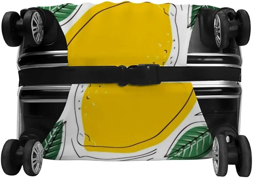 Guitong Suitcase Covers Travel Luggage Protector Trolley Luggage Case Washable Safety Fresh Lemons with Leaves Travel Business Kids Men Women Fits 18-32 inch Luggage