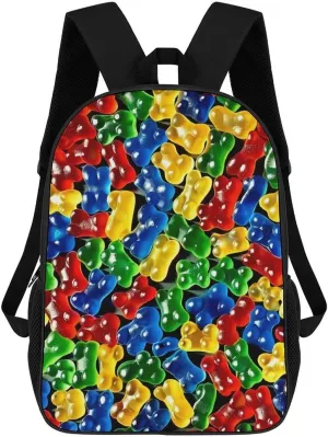 Gummy Bear Candy Laptop Backpack for Men Women 17 Inch Travel Computer Bag Lightweight Daypack