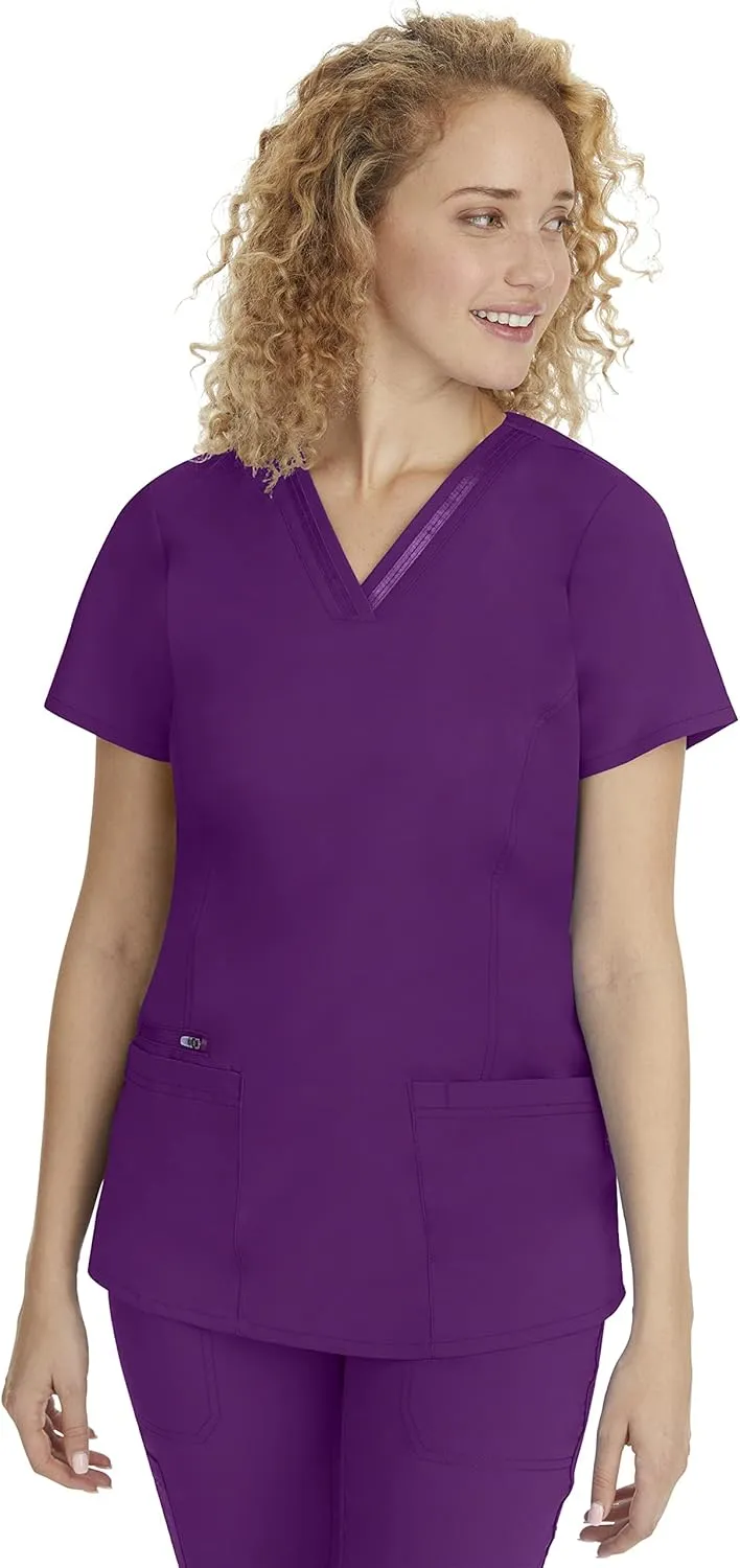 Healing Hands Scrub Top for Women with 3 Pockets and Easy Care, 2-Way Stretch Fabric 2278