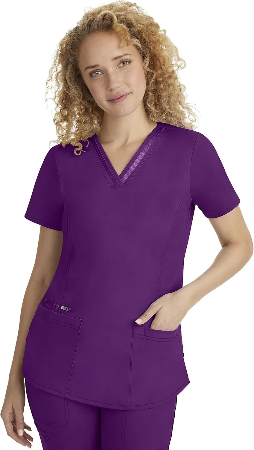 Healing Hands Scrub Top for Women with 3 Pockets and Easy Care, 2-Way Stretch Fabric 2278