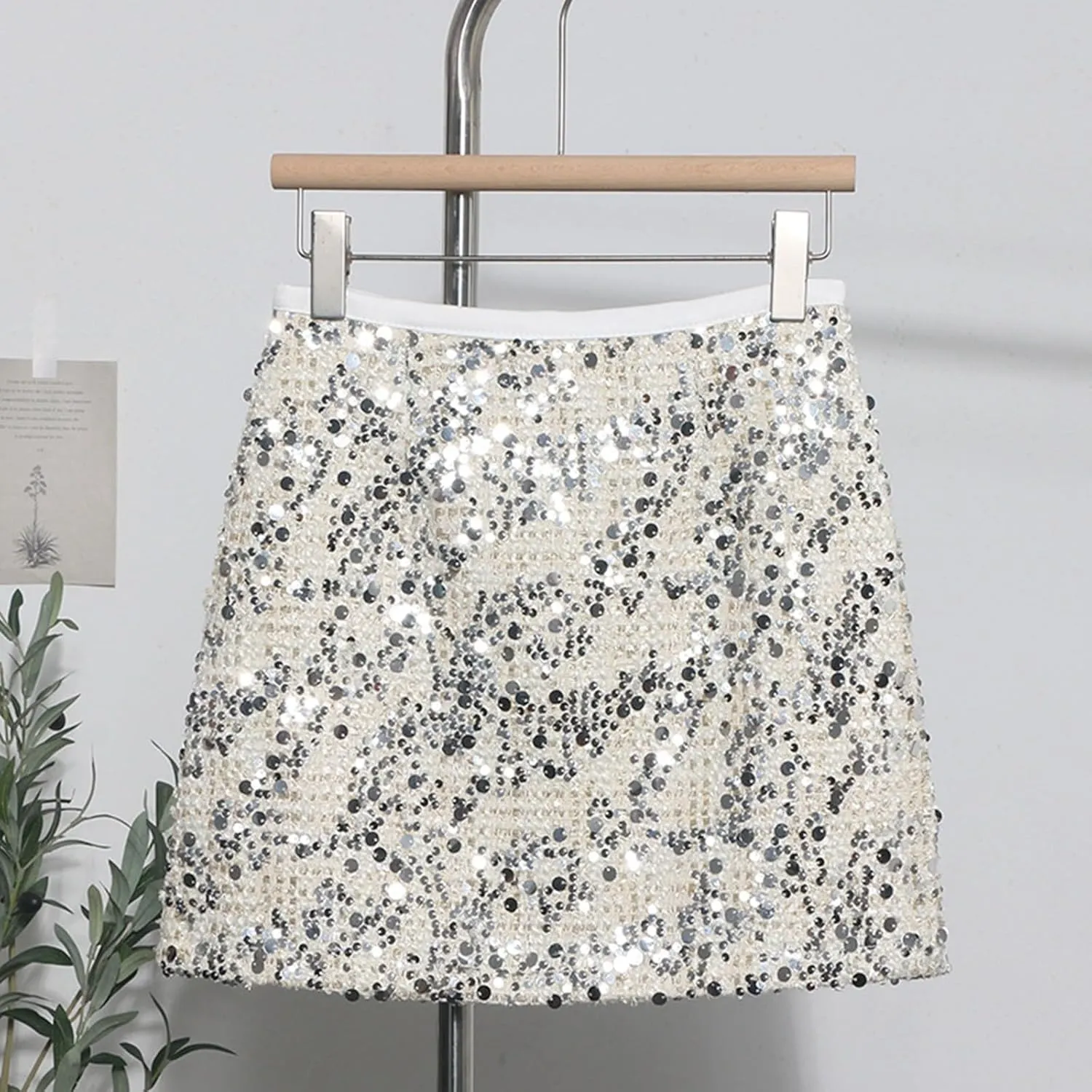 High Waisted Slimming Vibe Sequin Skirt Slip A Line Hip Wrap Skirt Denim Skirts and Dresses