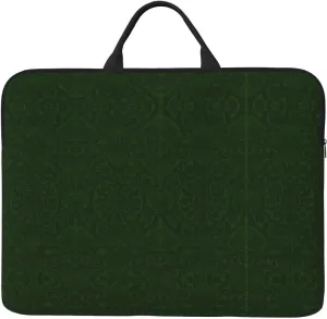 Hunter Green Floral Petals Pattern 14in Laptop Case Sleeve Bag  Versatile Shoulder Messenger Briefcase, Designed for Business Travel