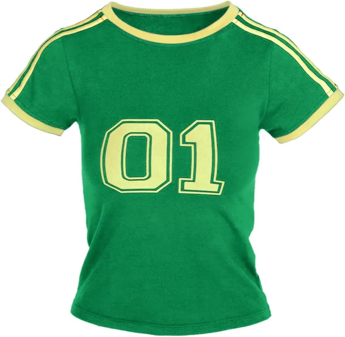 Imily Bela Womens Summer Crop Tops Y2k Baby Tees Cute Letter Print Short Sleeve Vintage T Shirt