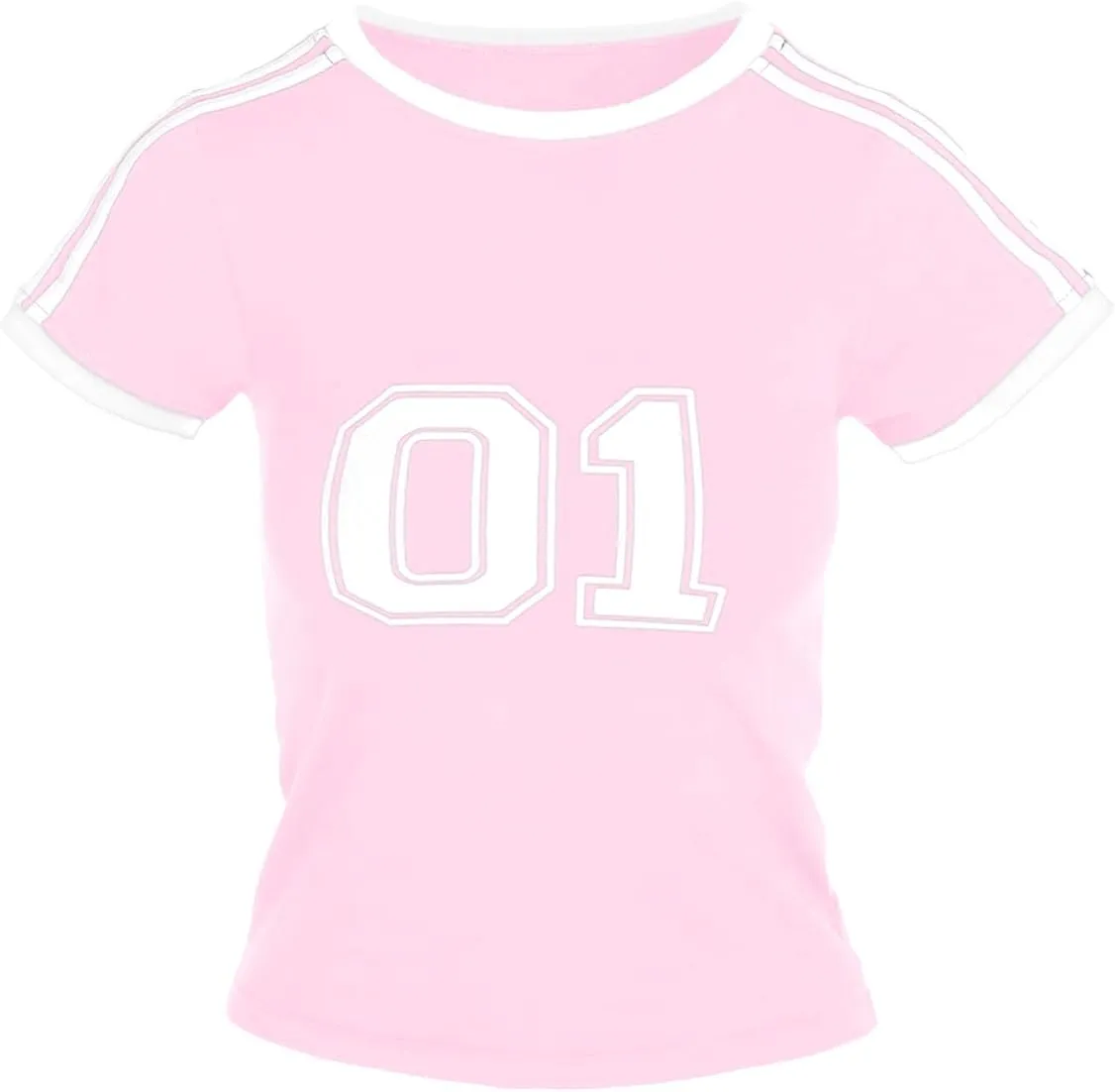 Imily Bela Womens Summer Crop Tops Y2k Baby Tees Cute Letter Print Short Sleeve Vintage T Shirt