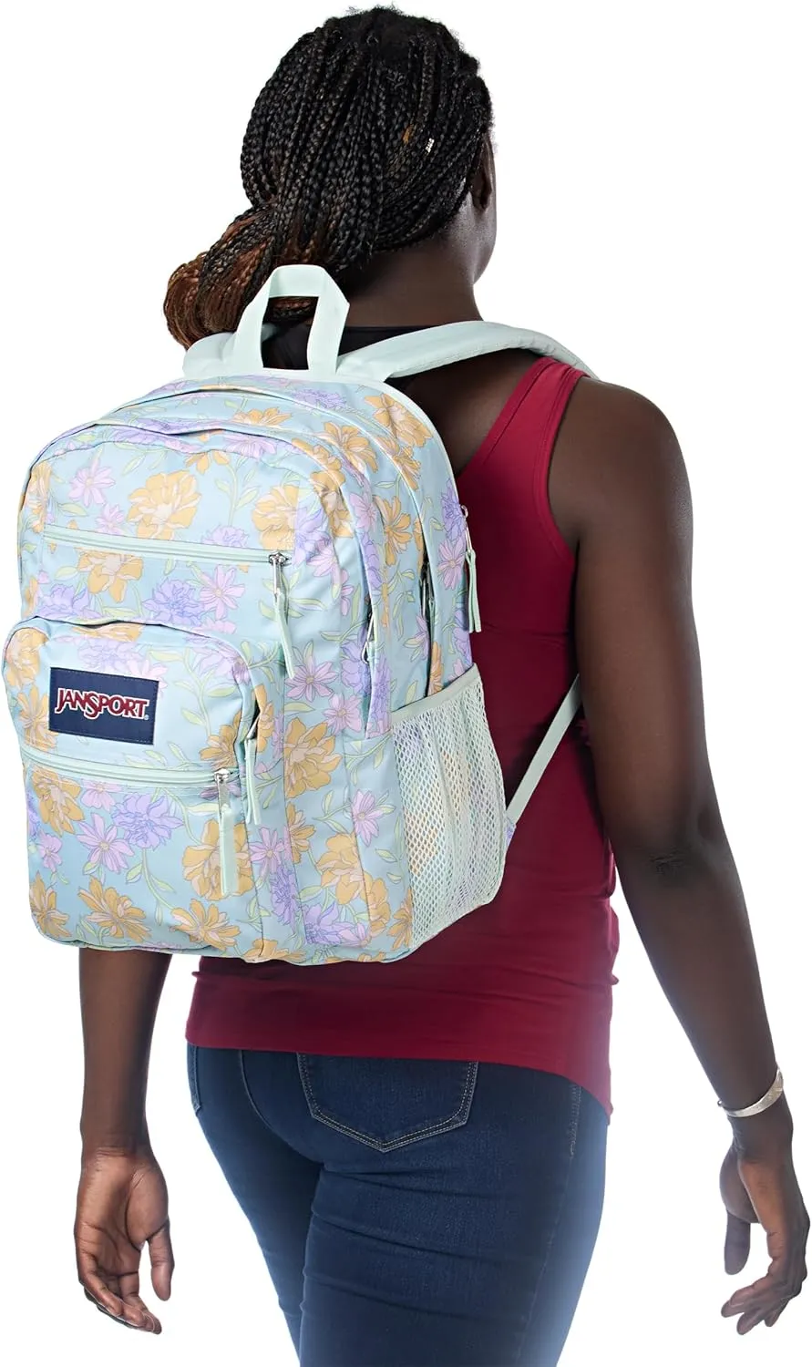 JanSport Laptop Backpack - Computer Bag with 2 Compartments, Ergonomic Shoulder Straps, 15 Laptop Sleeve, Haul Handle - Faded Floral Fresh Mint