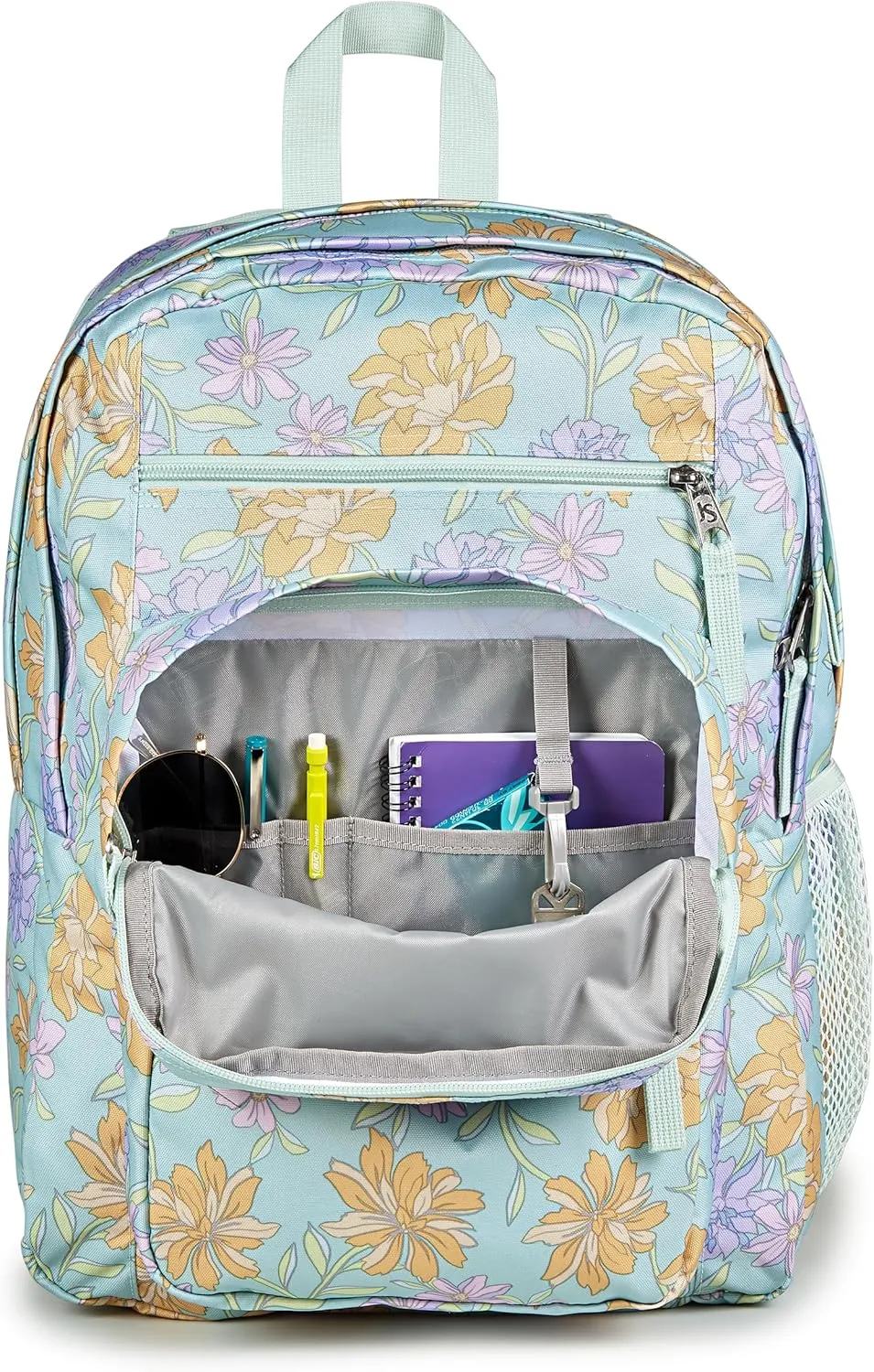 JanSport Laptop Backpack - Computer Bag with 2 Compartments, Ergonomic Shoulder Straps, 15 Laptop Sleeve, Haul Handle - Faded Floral Fresh Mint