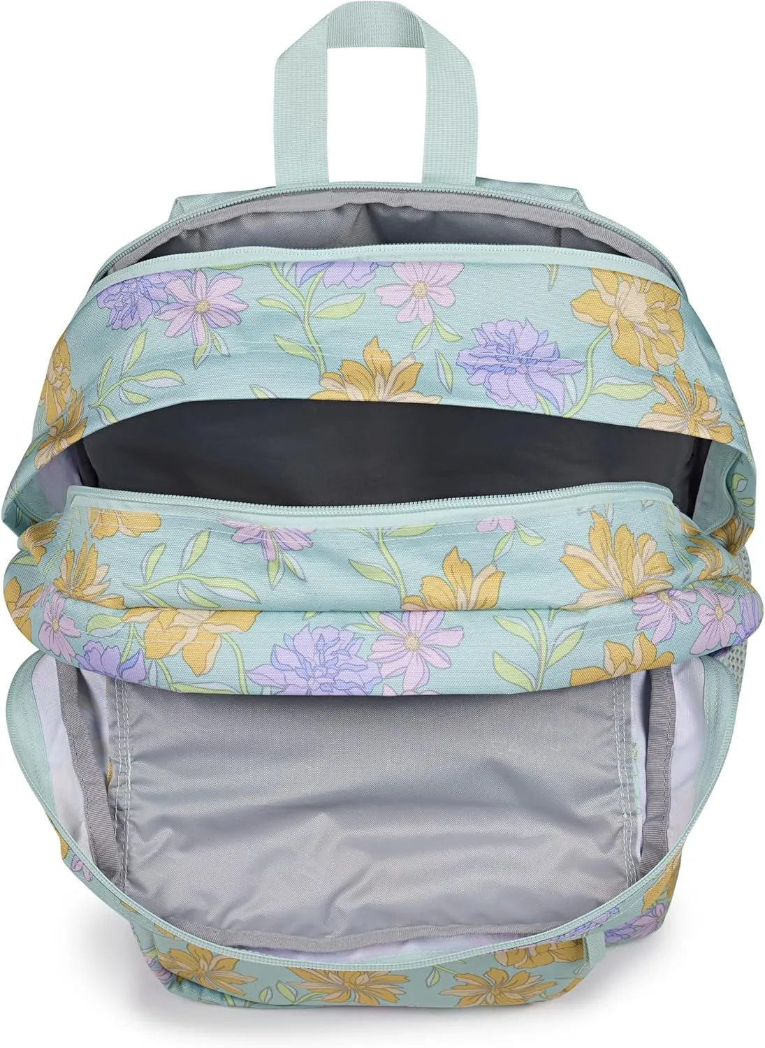 JanSport Laptop Backpack - Computer Bag with 2 Compartments, Ergonomic Shoulder Straps, 15 Laptop Sleeve, Haul Handle - Faded Floral Fresh Mint