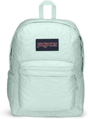 JanSport Superbreak Plus FX Backpack - Work, Travel, or Laptop Bag with Water Bottle Pocket - Fresh Mint Daisy Daydream