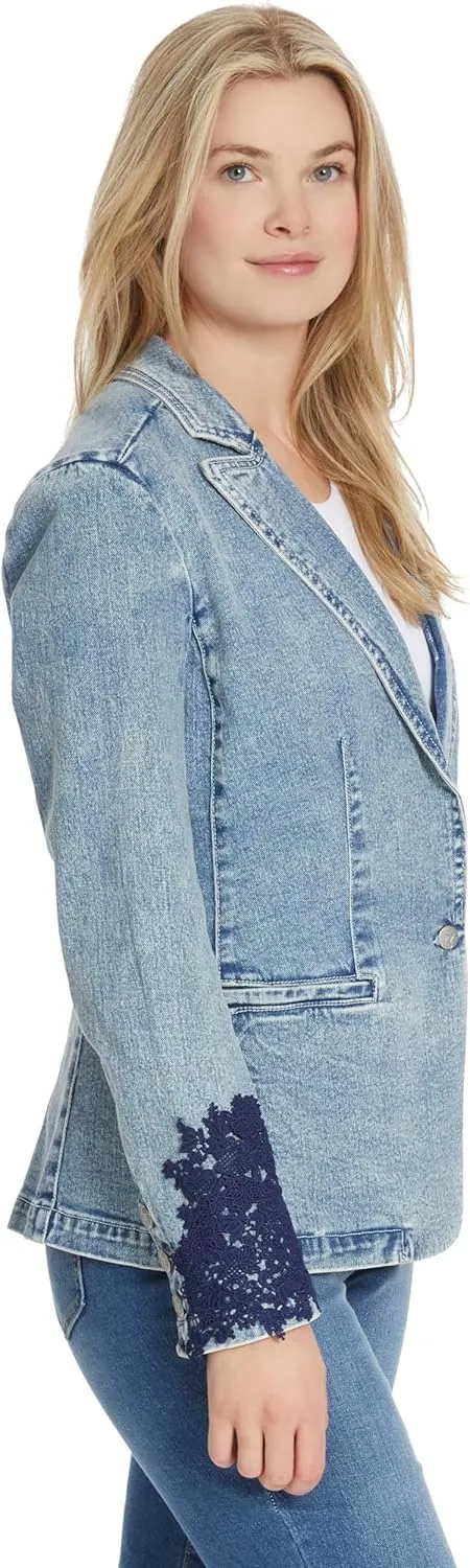 Jessica Simpson Women's Fitted Blazer with Single Button Front and Notch Collar Lapel Standard