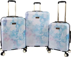 Juicy Couture Women's Sadie 3-Piece Hardside Spinner Luggage Set, Watercolor Purple, One Size