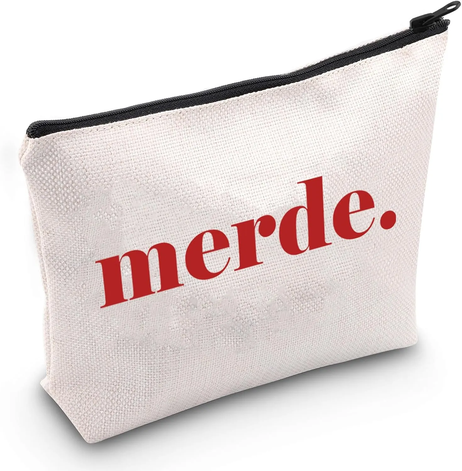 JXGZSO French Saying Cosmetic Bag Merde Makeup Pouch French Statement Pouch Bag French gift Paris Gift French Lovers Gift (merde Bag)
