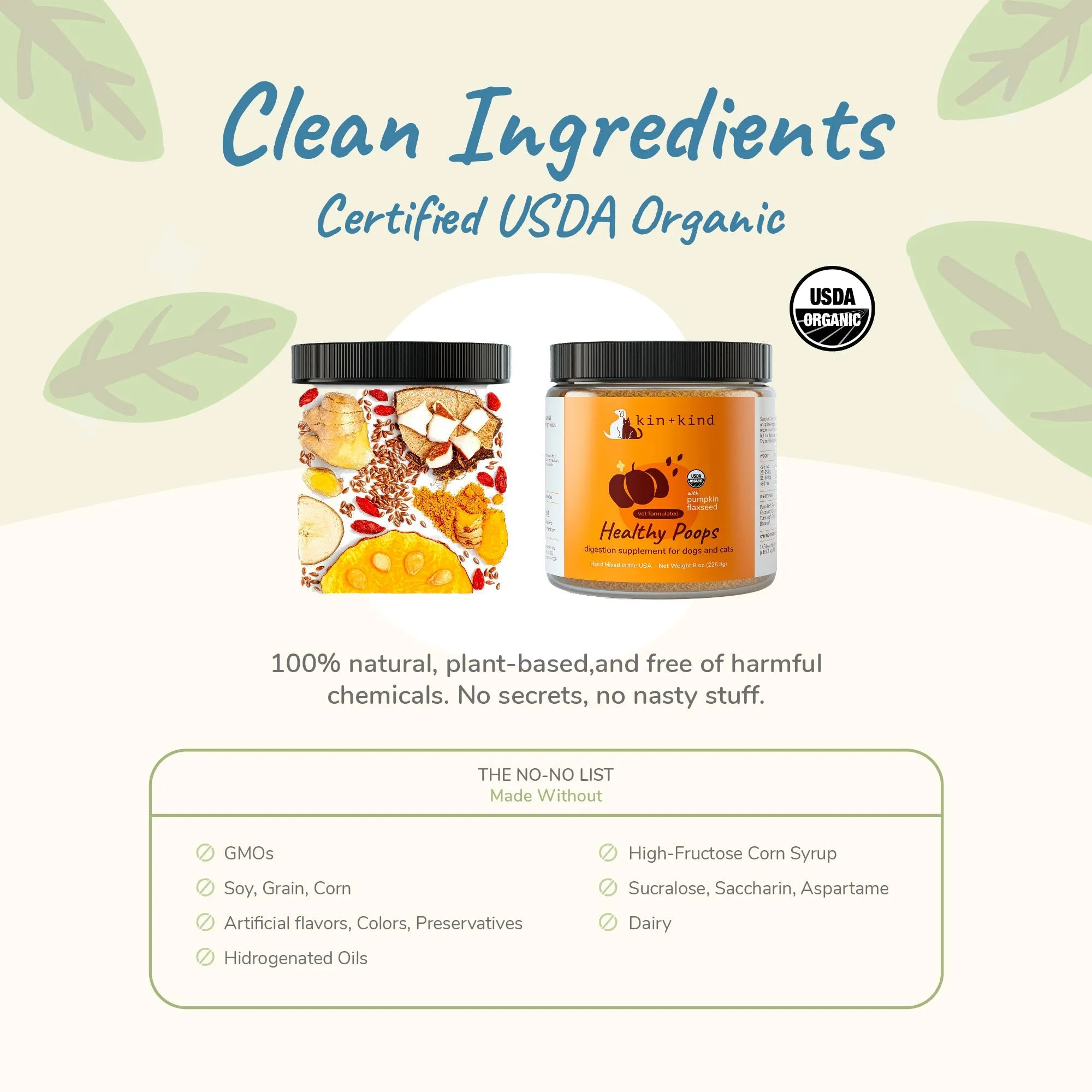 **Kin Kind Organic Digestion Supplement Healthy Poops Pumkin  4oz.