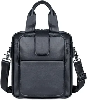 Korean Fashion Genuine Leather Men's Oblique Cross Headband Cowhide Handheld Shoulder Briefcase