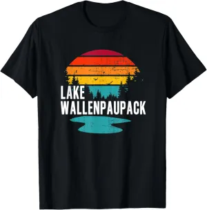 Lake Wallenpaupack Hiking Vacation Vintage Sunset Graphic T-Shirt