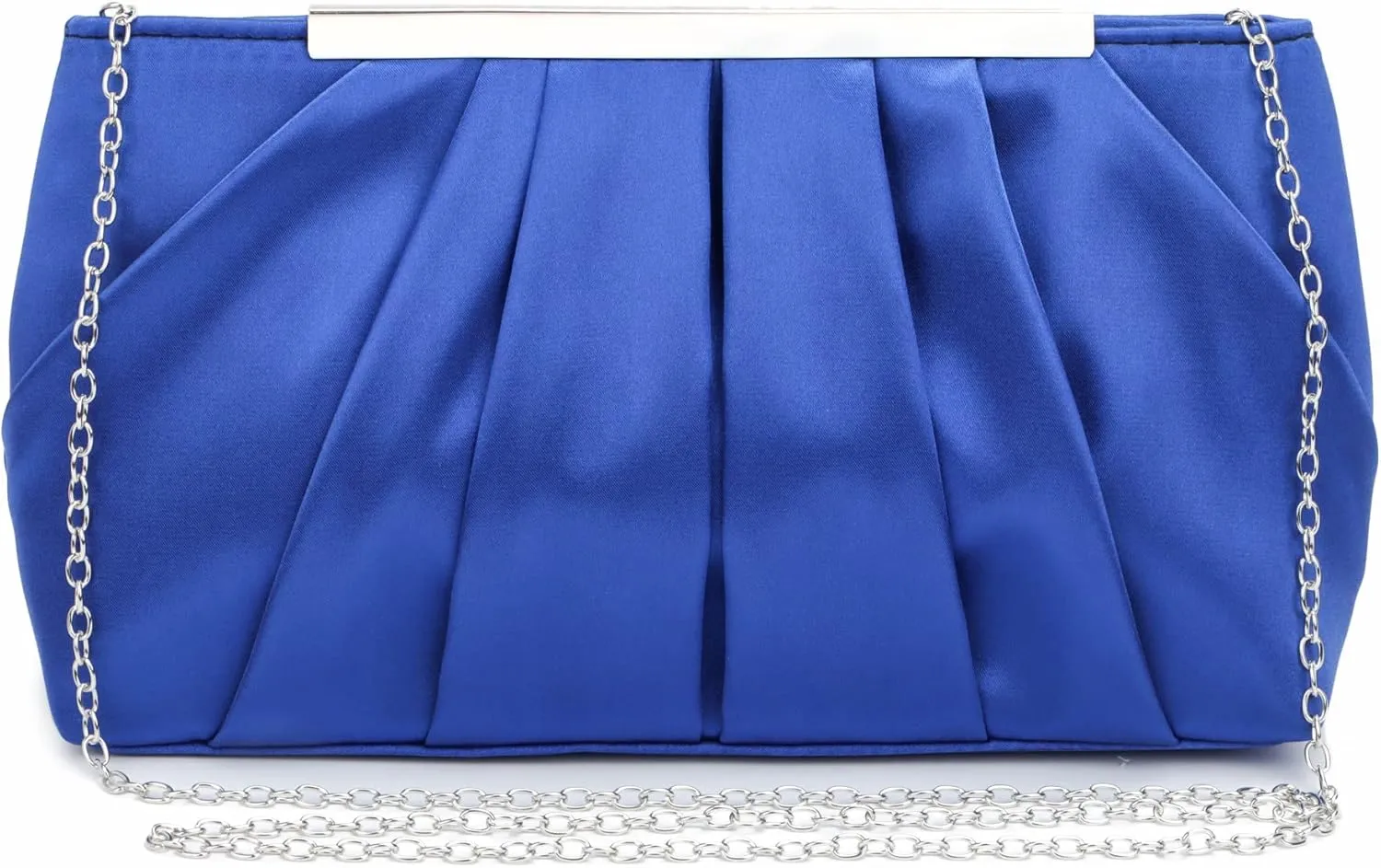 Lanpet Women's Satin Evening Clutch Bag Elegant Pleated Formal Handbag Simple Classic Purse for Women