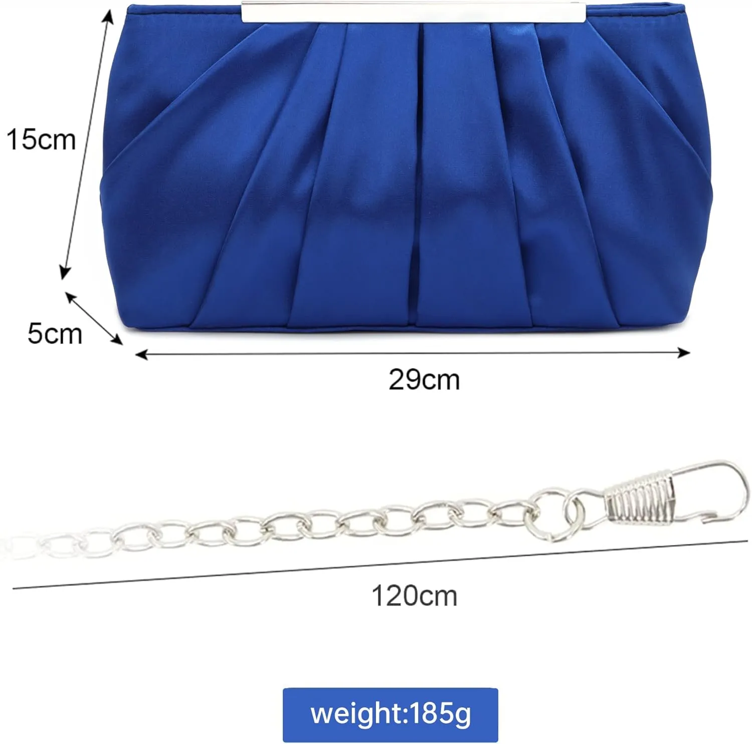 Lanpet Women's Satin Evening Clutch Bag Elegant Pleated Formal Handbag Simple Classic Purse for Women