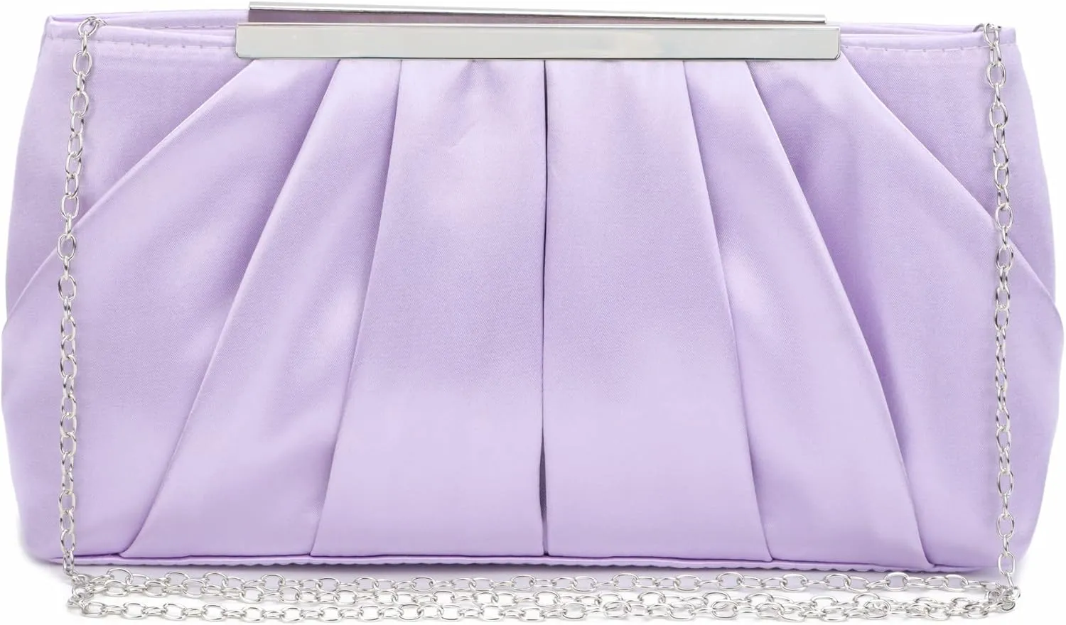 Lanpet Women's Satin Evening Clutch Bag Elegant Pleated Formal Handbag Simple Classic Purse for Women