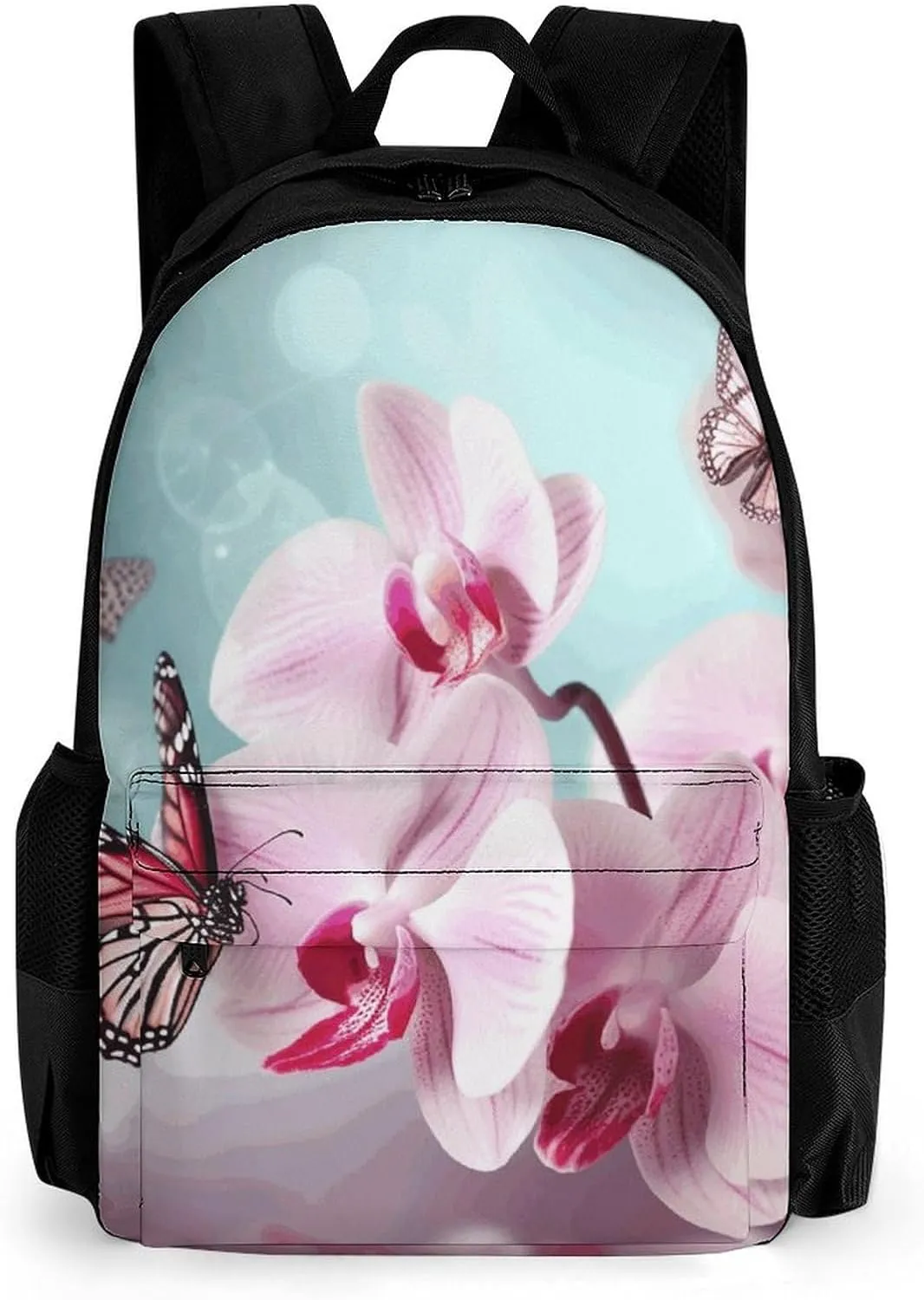 Laptop Backpack for Men Women Lightweight Backpack Orchid Flower Butterfly Soft Fresh Spring Daypack Rucksack with Compartment Laptop Bag