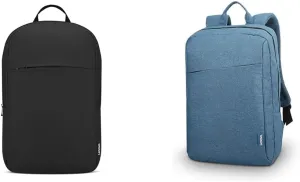 Lenovo 15.6" Laptop Backpacks with Padded Compartments, Water-Repellent Fabric, Convenient Pockets - Black and Blue
