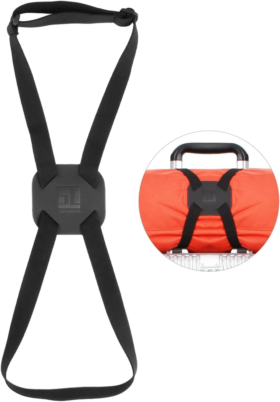 Luggage Straps Bag Bungees for Add a Bag Easy to Travel Suitcase Elastic Strap Belt (Black) 