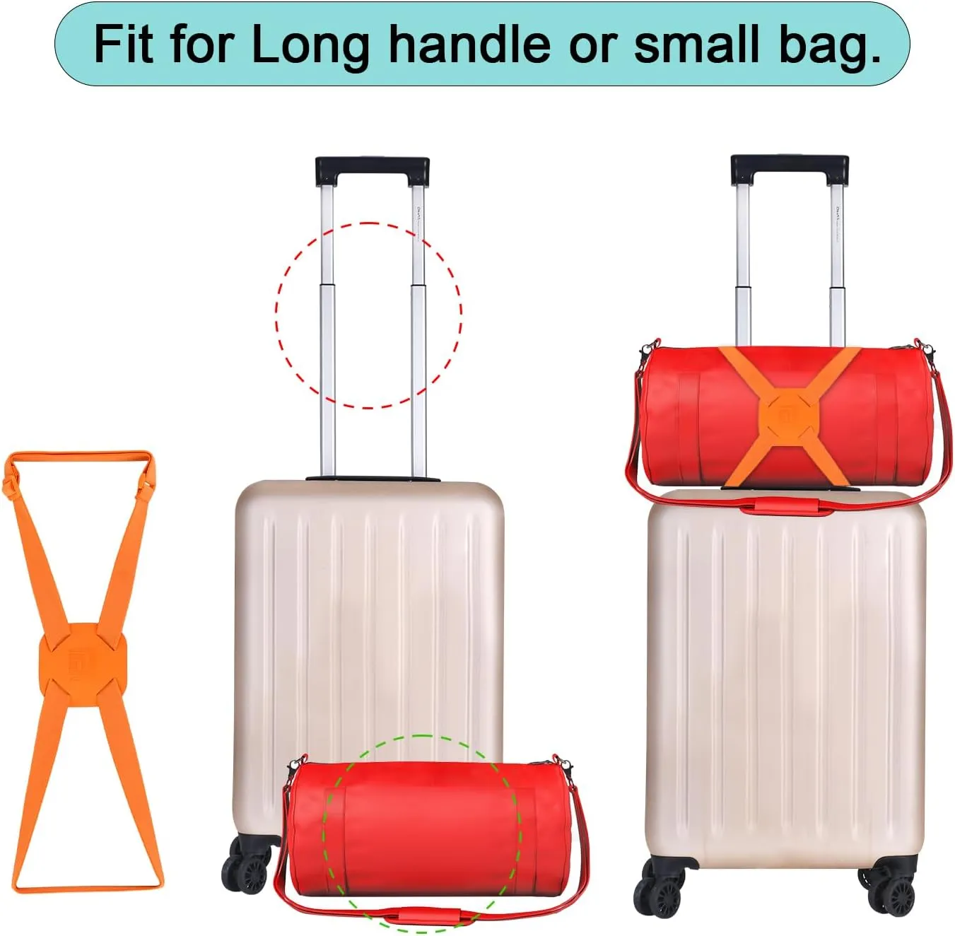 Luggage Straps Bag Bungees for Add a Bag Easy to Travel Suitcase Elastic Strap Belt (Black) 