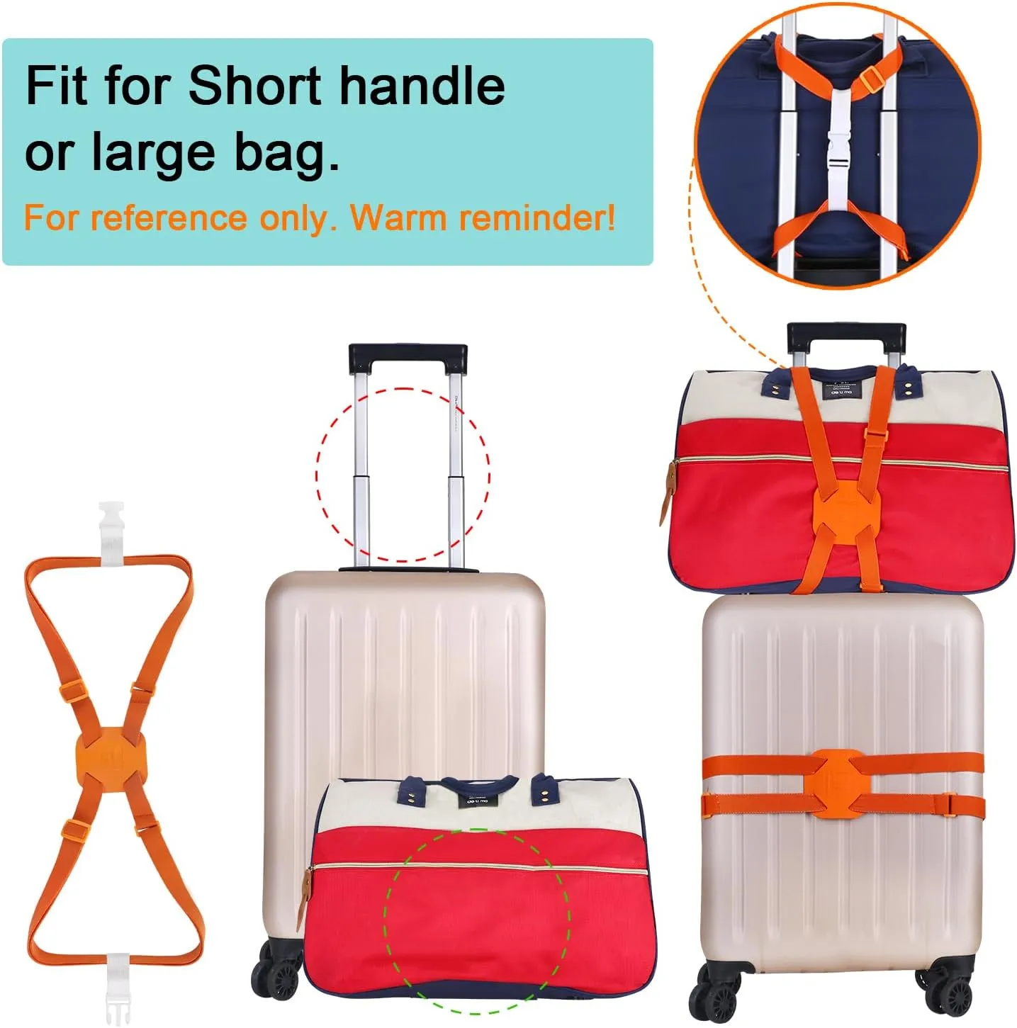 Luggage Straps Bag Bungees for Add a Bag Easy to Travel Suitcase Elastic Strap Belt (Black) 