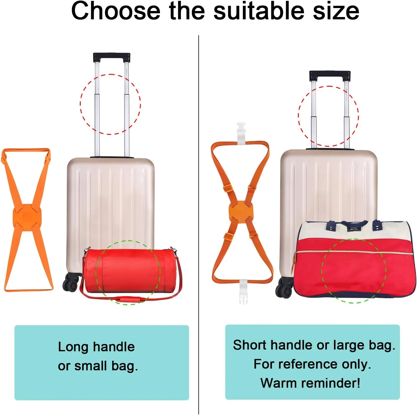 Luggage Straps Bag Bungees for Add a Bag Easy to Travel Suitcase Elastic Strap Belt (Black) 