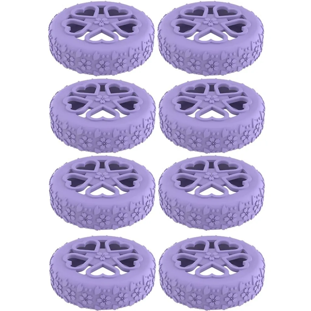 Luggage Wheel Covers Silicone Suitcase Wheel Protectors Flower Texture Reduce Noise Easy Installation for Travel 8Pcs