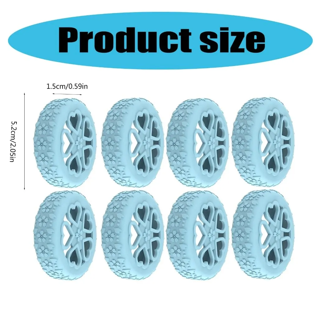 Luggage Wheel Covers Silicone Suitcase Wheel Protectors Flower Texture Reduce Noise Easy Installation for Travel 8Pcs