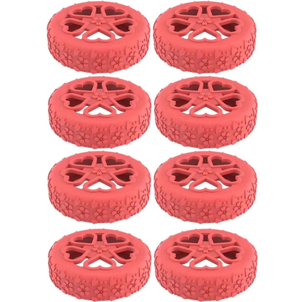 Luggage Wheel Covers Silicone Suitcase Wheel Protectors Flower Texture Reduce Noise Easy Installation for Travel 8Pcs