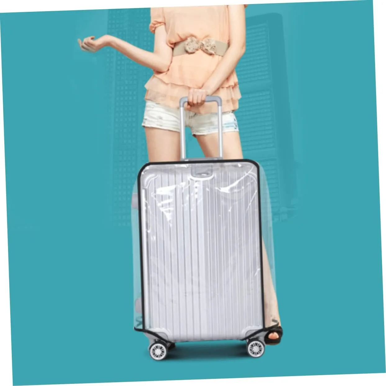 Luggage Wheel Protection Cover Suitcase Cover Handle Access Luggage Protector Easy Installation Adhesive Tape 20 Inches