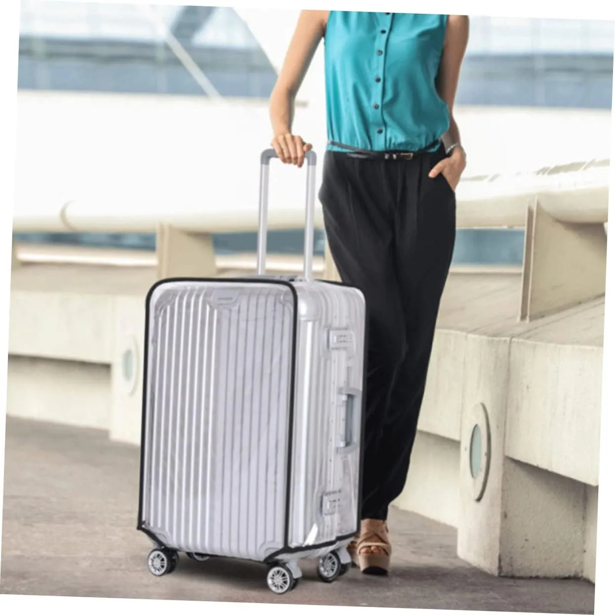 Luggage Wheel Protection Cover Suitcase Cover Handle Access Luggage Protector Easy Installation Adhesive Tape 20 Inches