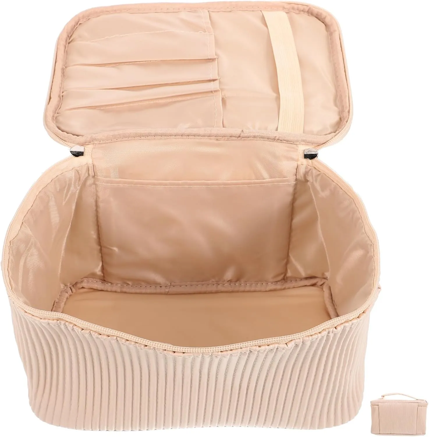 Makeup Bag Travel Size Women's Toiletry Organizer Hanging Stylish Pu Leather Easy Access for Daily Travel
