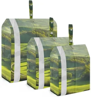 Meadow Grassland Packing Cubes Set of 3, Lightweight Travel Luggage Organizers Foldable Bags for Easy Packing and Organization