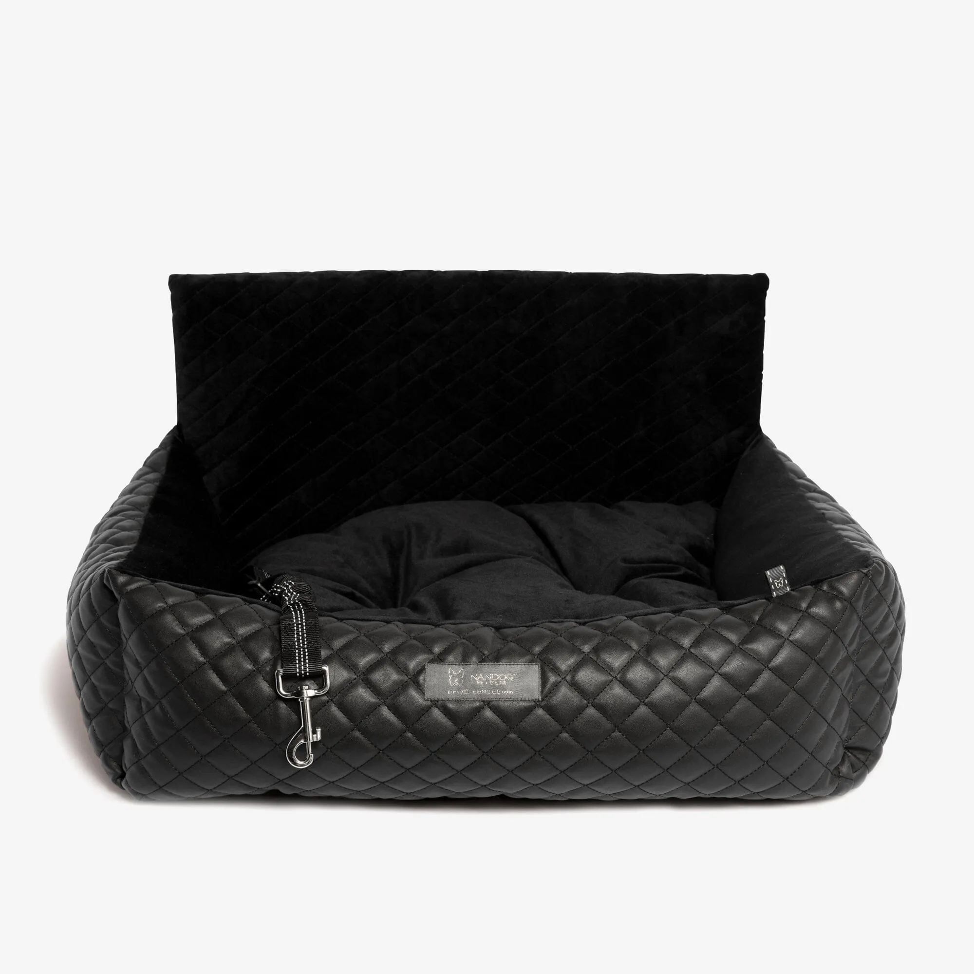 Medium Dog Car Seat Black Leather