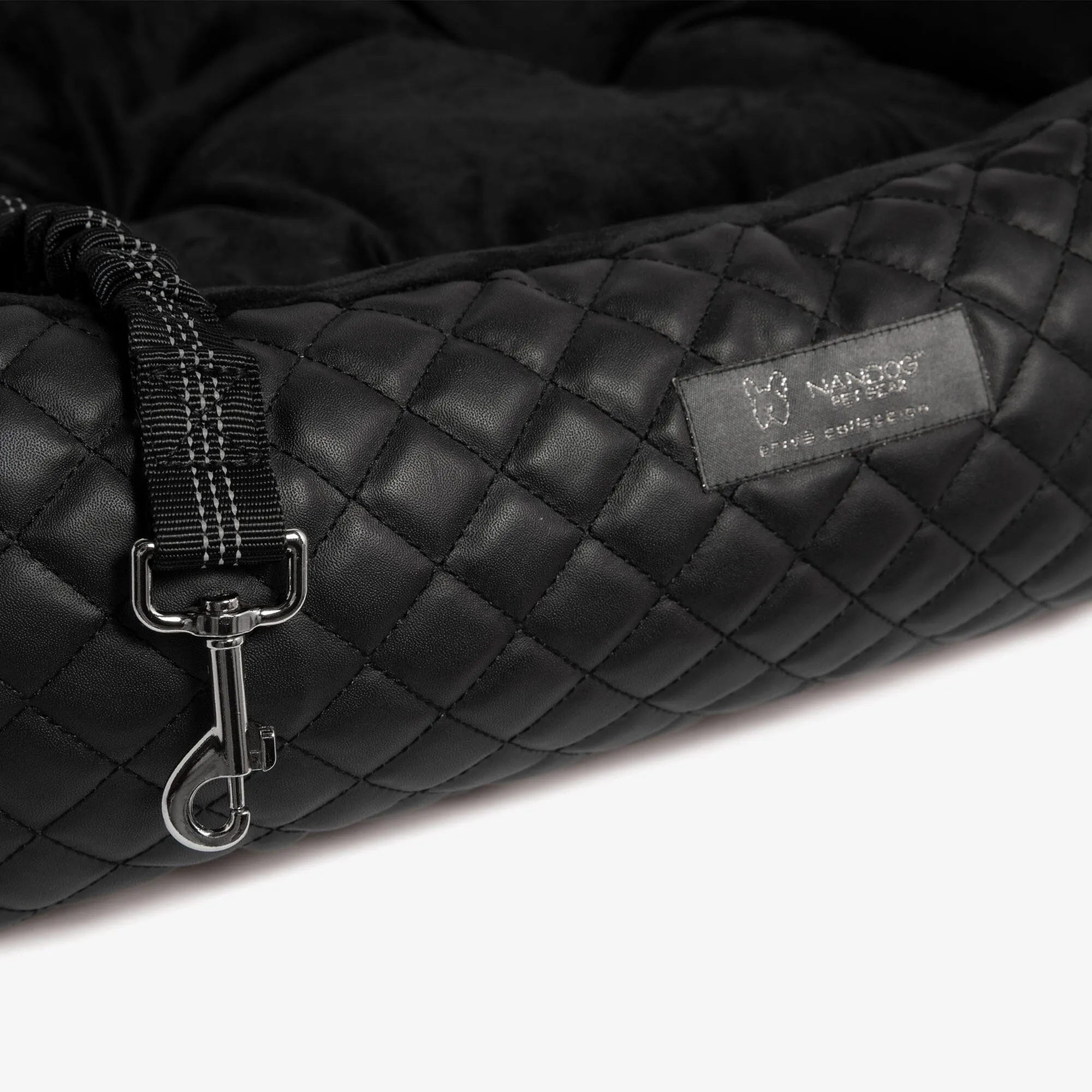 Medium Dog Car Seat Black Leather