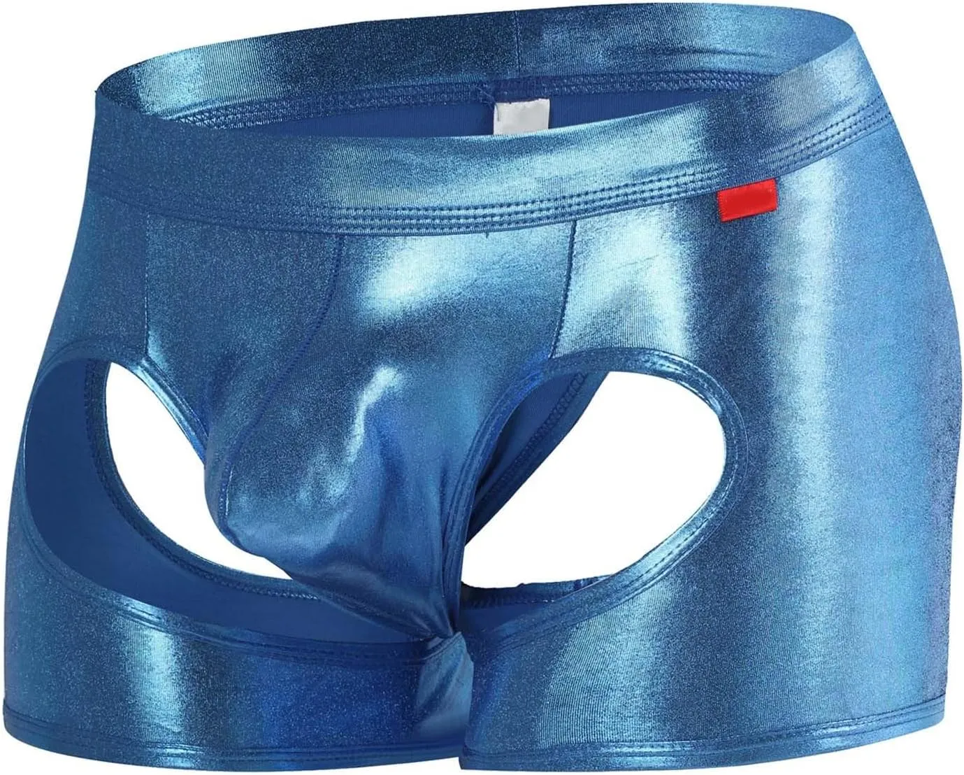 Mens T Shaped Pants Leather Double Open Cut Underwear Color Matching Mesh Low Waisted Underwear Exotic Gift Set