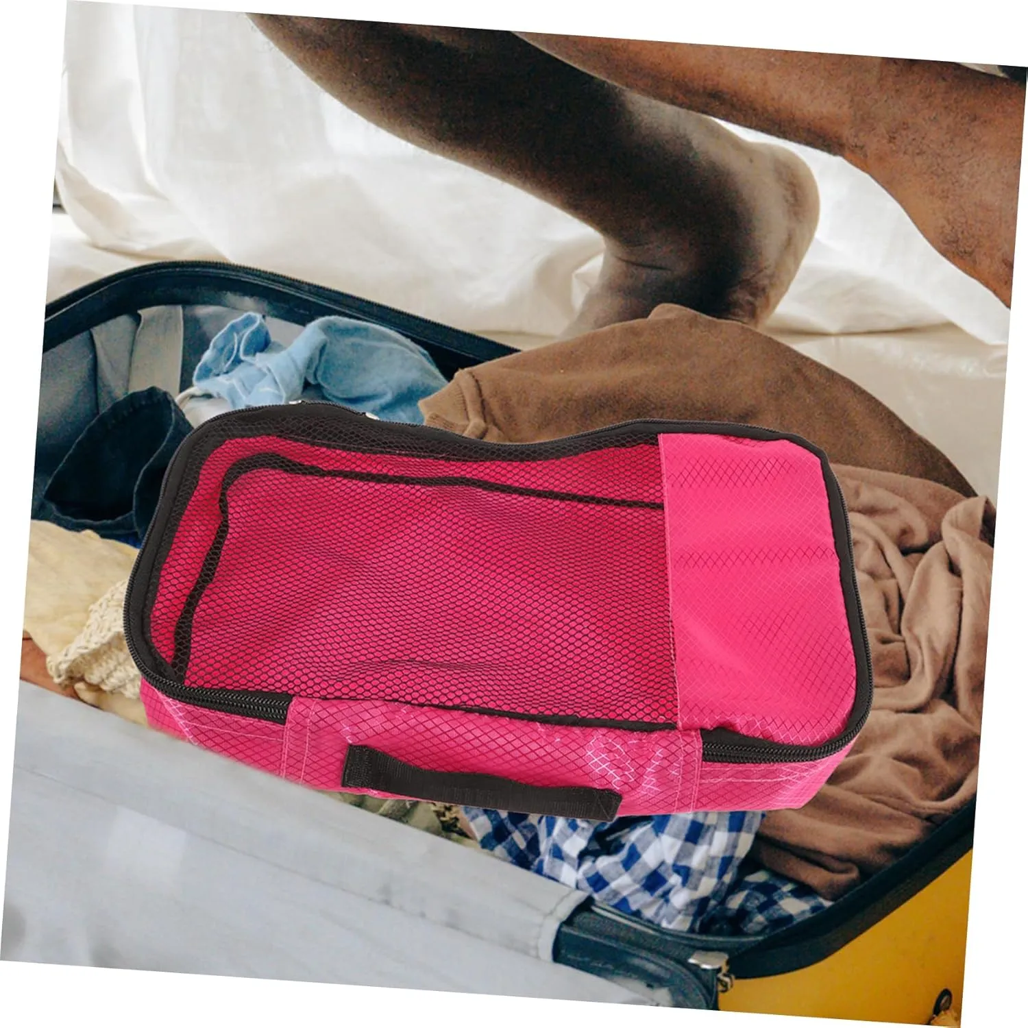 Mesh Suitcase Organizer Bag Travel Essentials Packing Cubes for Long or Short Trips Easy Zipper Access