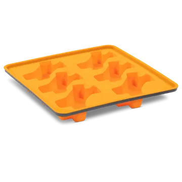 Messy Mutts Framed "Spill Resistant" Silicone Popsicle Mold (Orange)