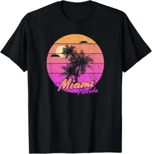 Miami Florida Retro Vintage Sunset T-Shirt