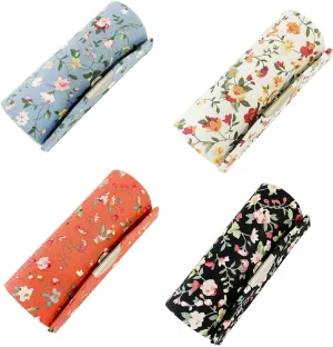 MIAO JIN 4PCS Lipstick Case with Mirror Lipstick Case Storage Case Mini Portable Small Flower Jewelry Case Cosmetic Case (Small Flower)